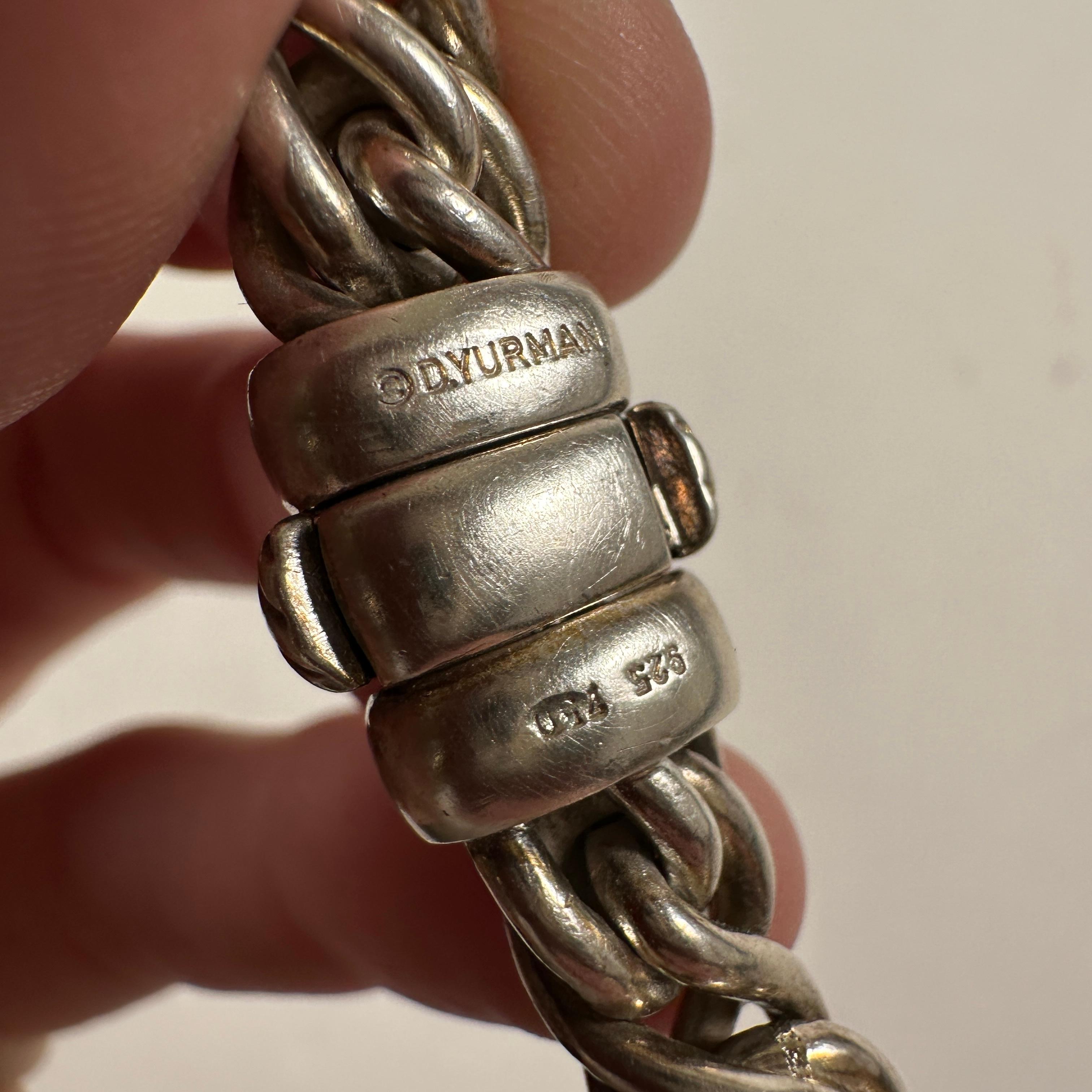 Vintage, Sterling Silver, David Yurman Link Chain Bracelet w/ Box Clasp 7 1/4