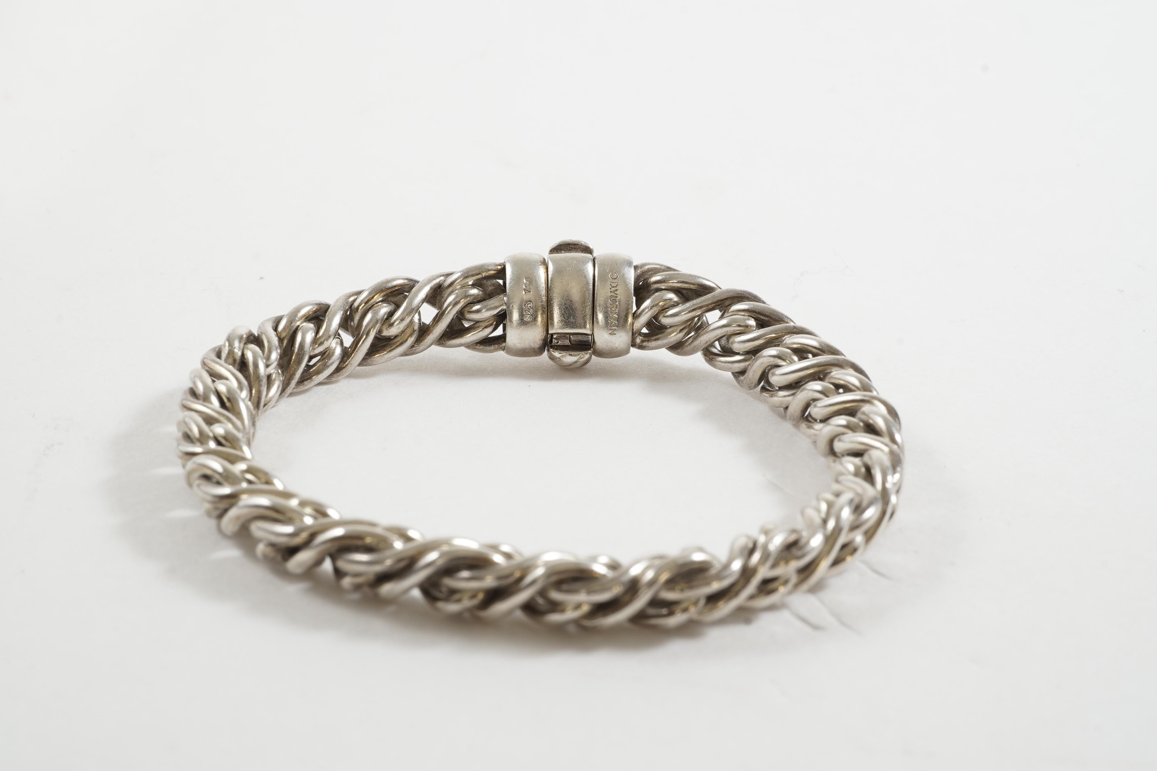 Women's or Men's Vintage, Sterling Silver, David Yurman Link Chain Bracelet w/ Box Clasp 7 1/4