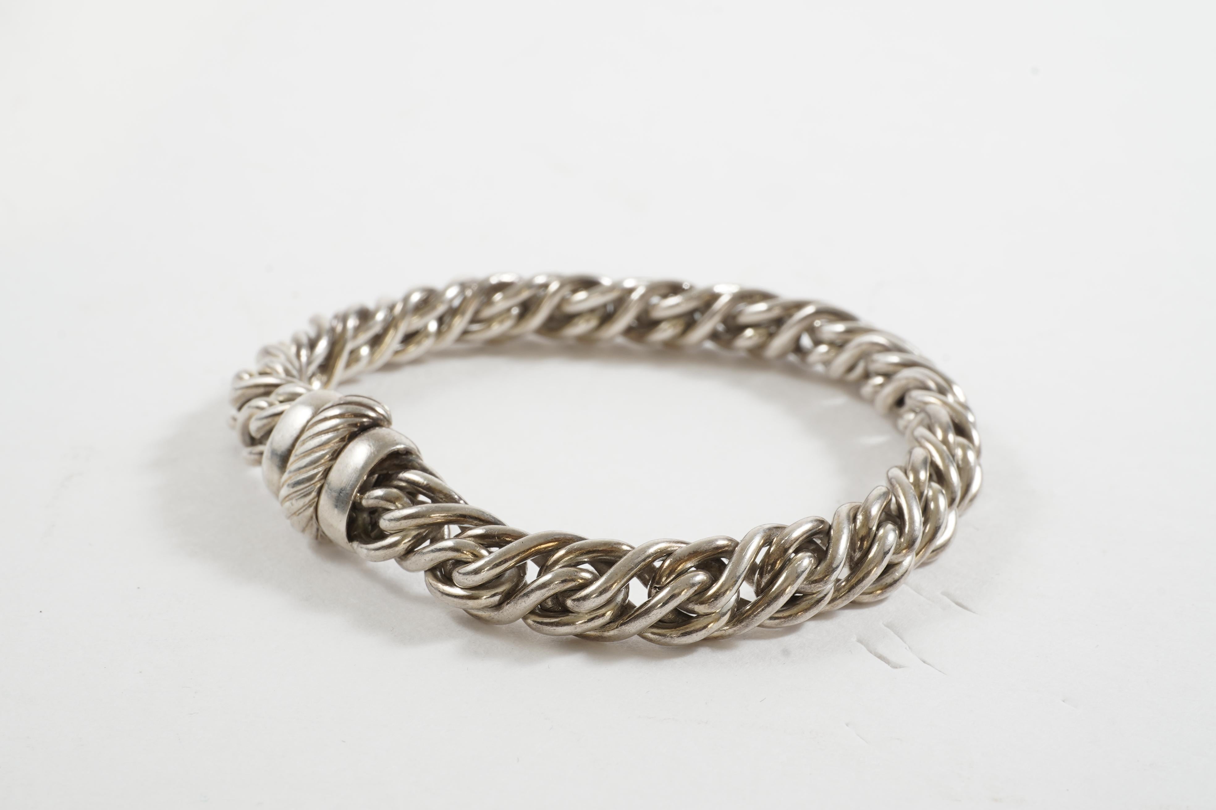 Vintage, Sterling Silver, David Yurman Link Chain Bracelet w/ Box Clasp 7 1/4