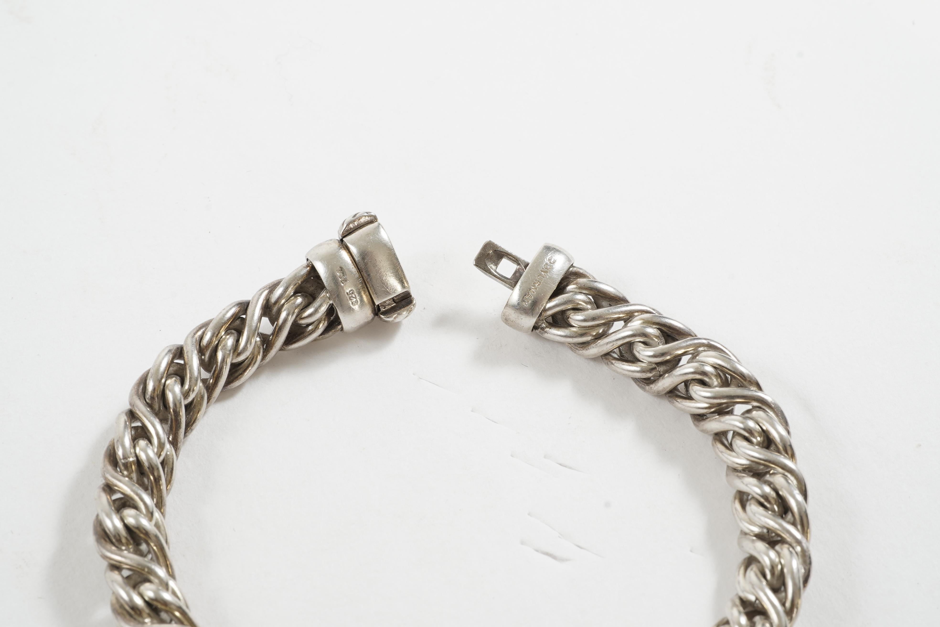 Vintage, Sterling Silver, David Yurman Link Chain Bracelet w/ Box Clasp 7 1/4