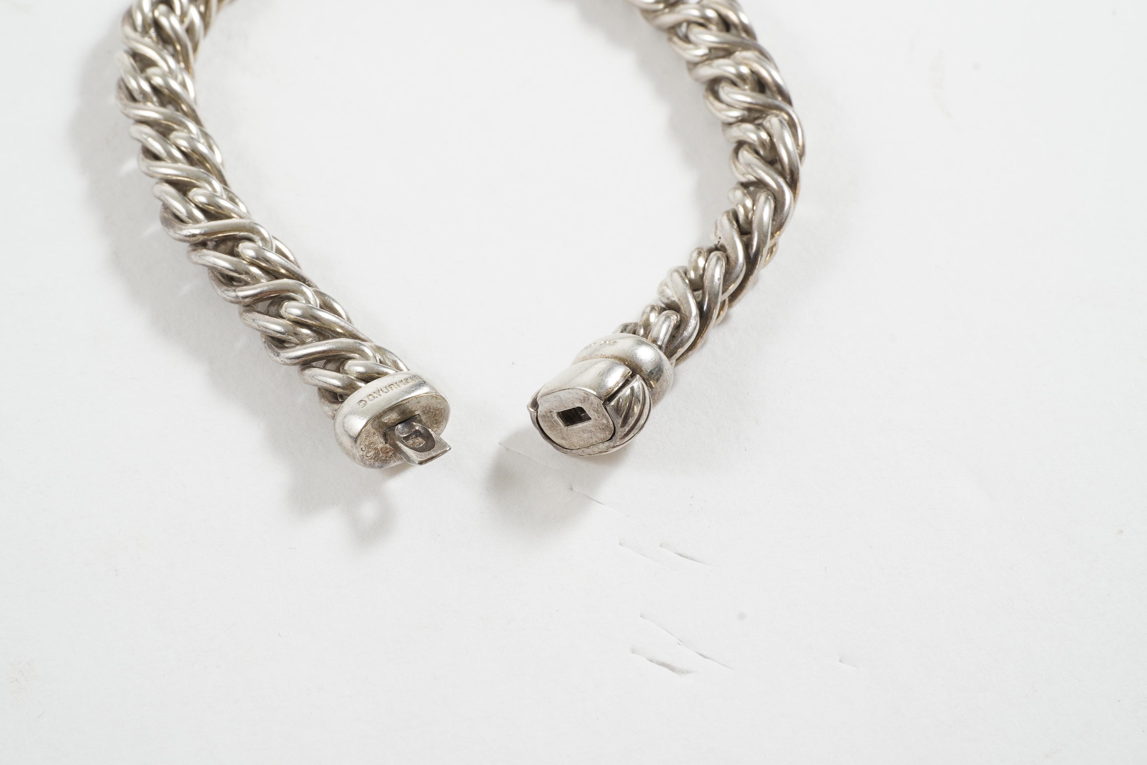 Vintage, Sterling Silver, David Yurman Link Chain Bracelet w/ Box Clasp 7 1/4