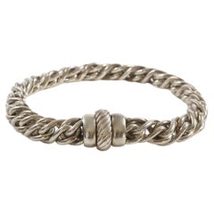 Vintage, Sterling Silver, David Yurman Link Chain Bracelet w/ Box Clasp 7 1/4"