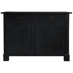 Simple Late Gustavian Black Swedish Buffet Antique Simple Late Gustavian Black Swedish Buffet