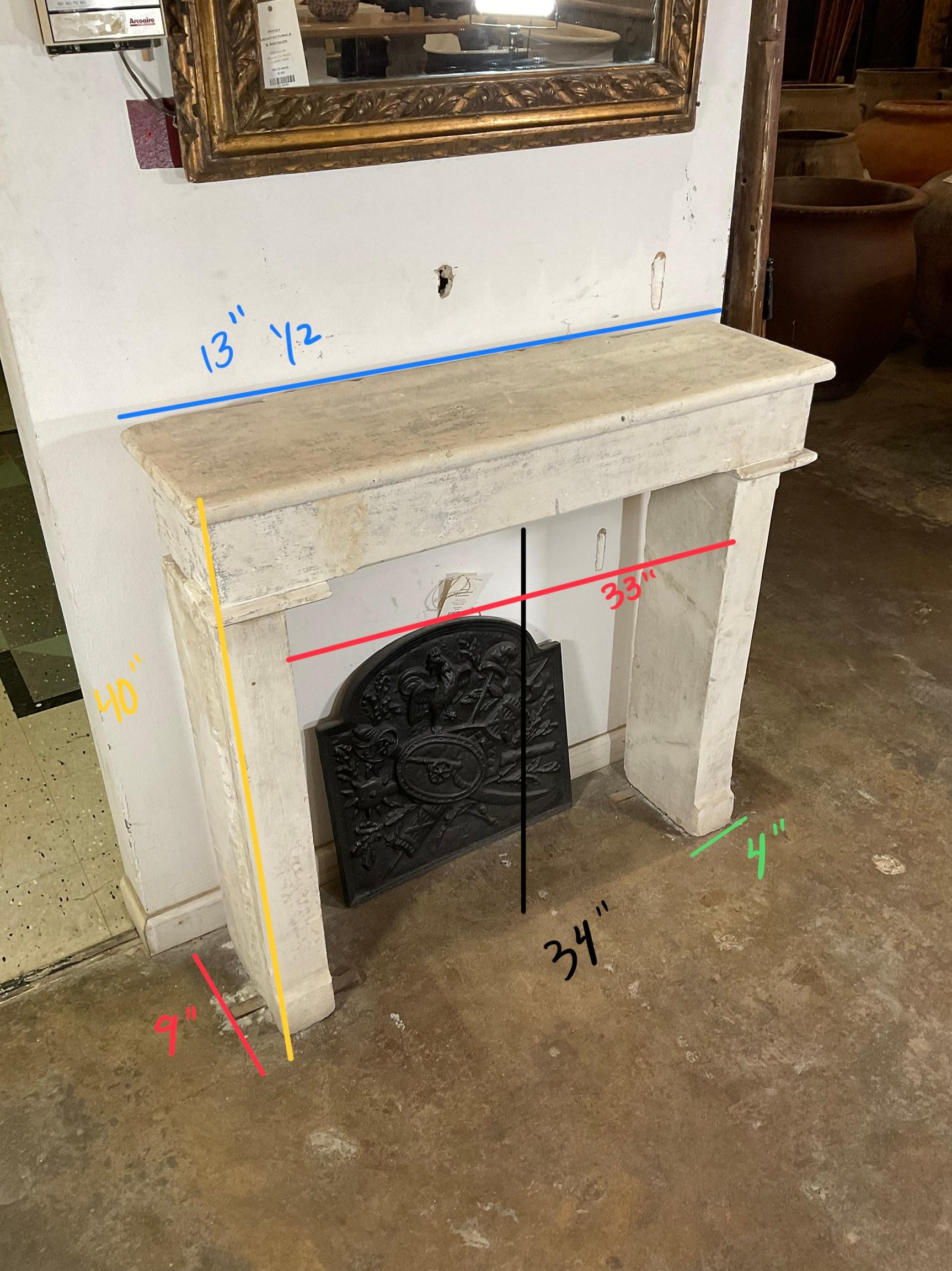 French Limestone Mantel 4