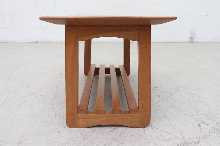 Simple Midcentury Coffee Table with Magazine Rack at 1stDibs
