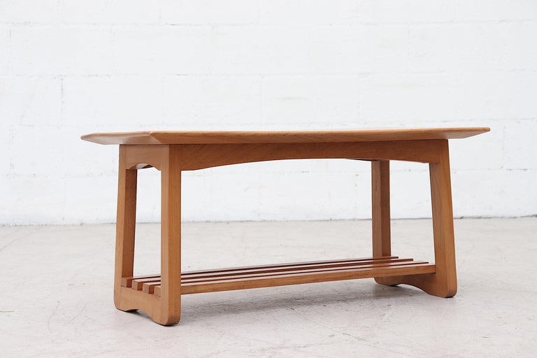 Simple Midcentury Coffee Table with Magazine Rack at 1stDibs