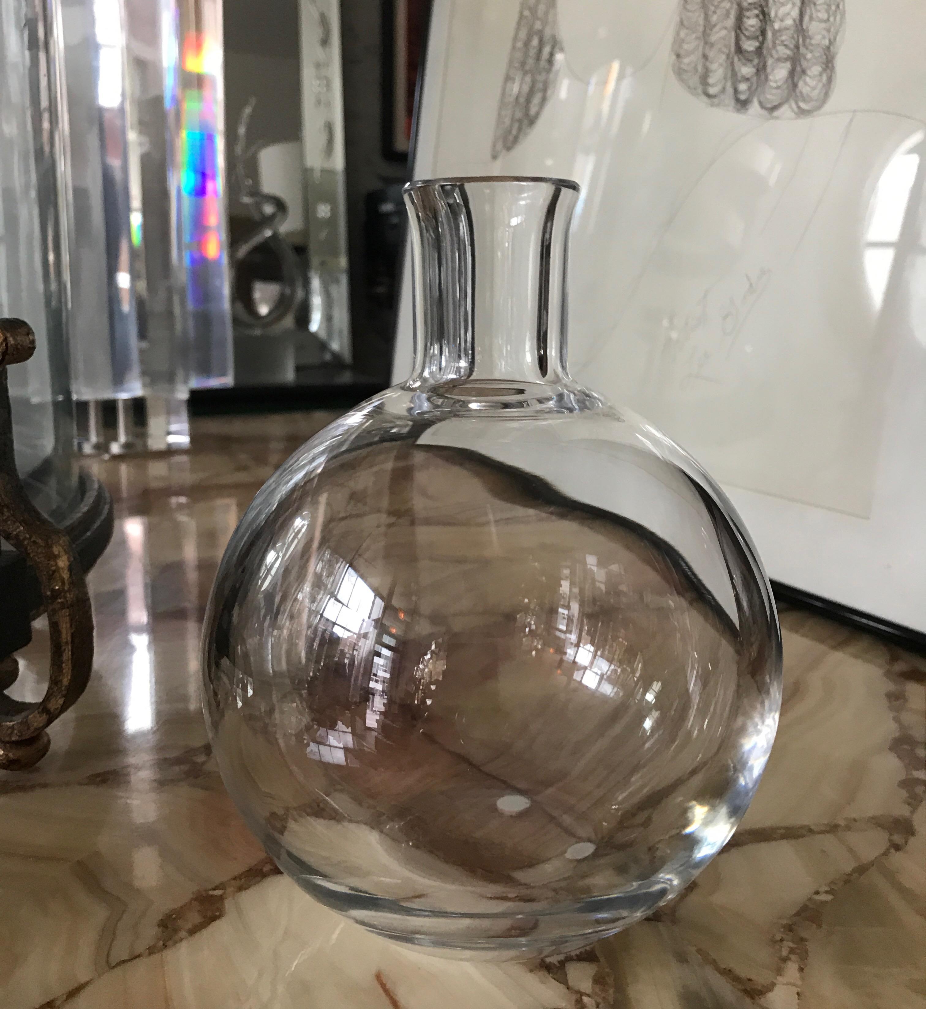 Simple Modern Clear Crystal Baccarat Vase France 7