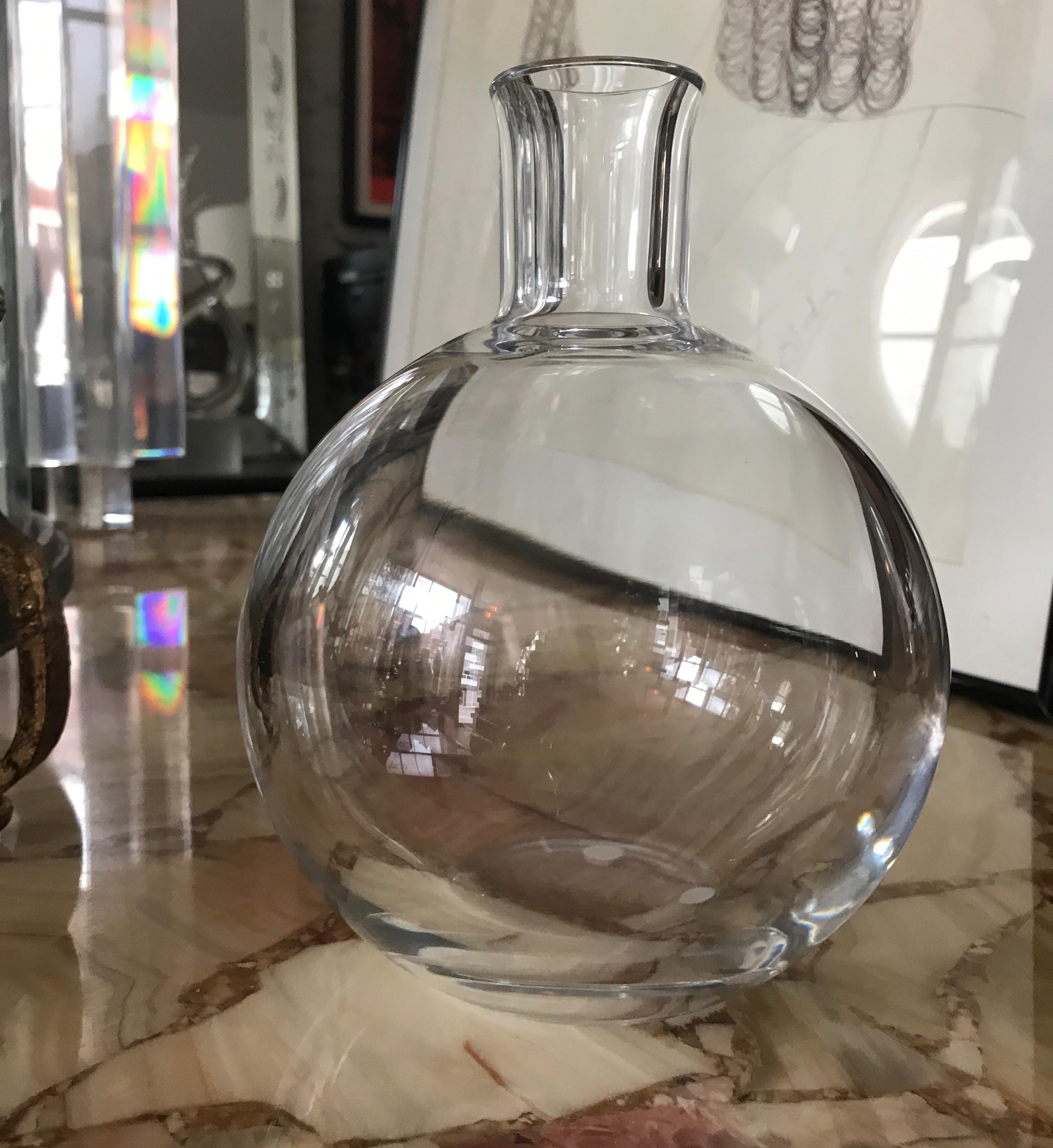 Simple Modern Clear Crystal Baccarat Vase France 8