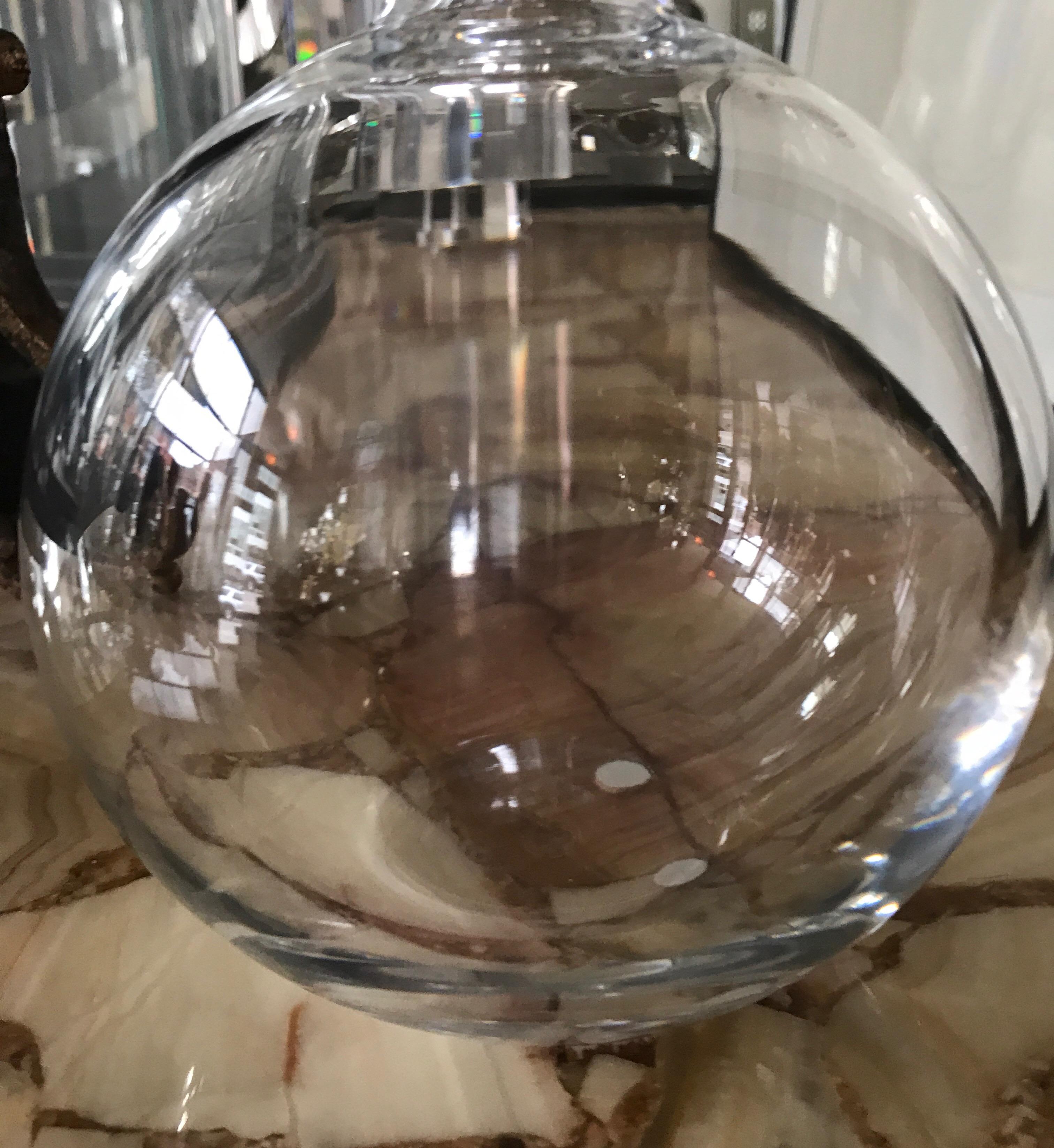Simple Modern Clear Crystal Baccarat Vase France 9