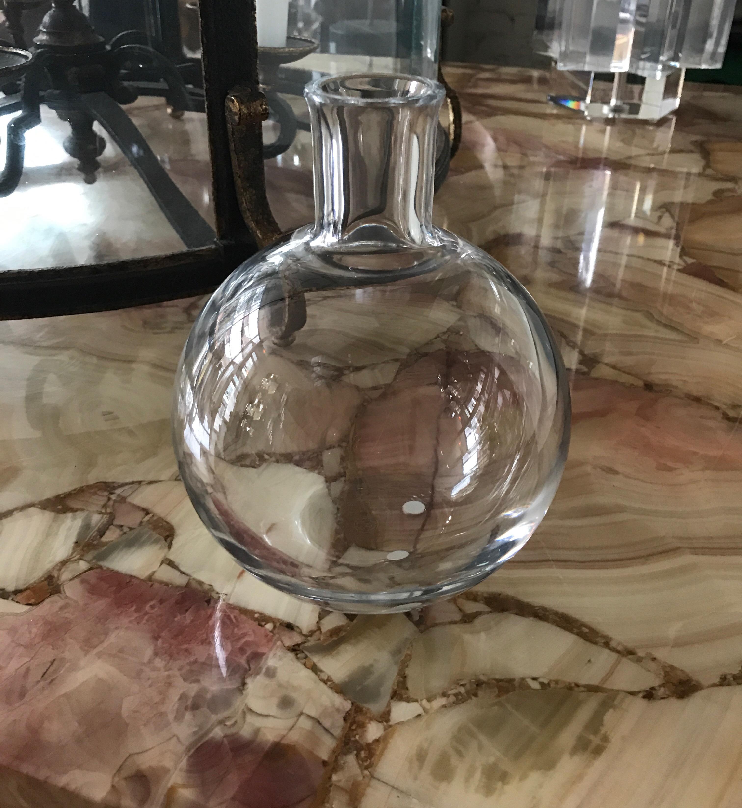 Simple Modern Clear Crystal Baccarat Vase France 12