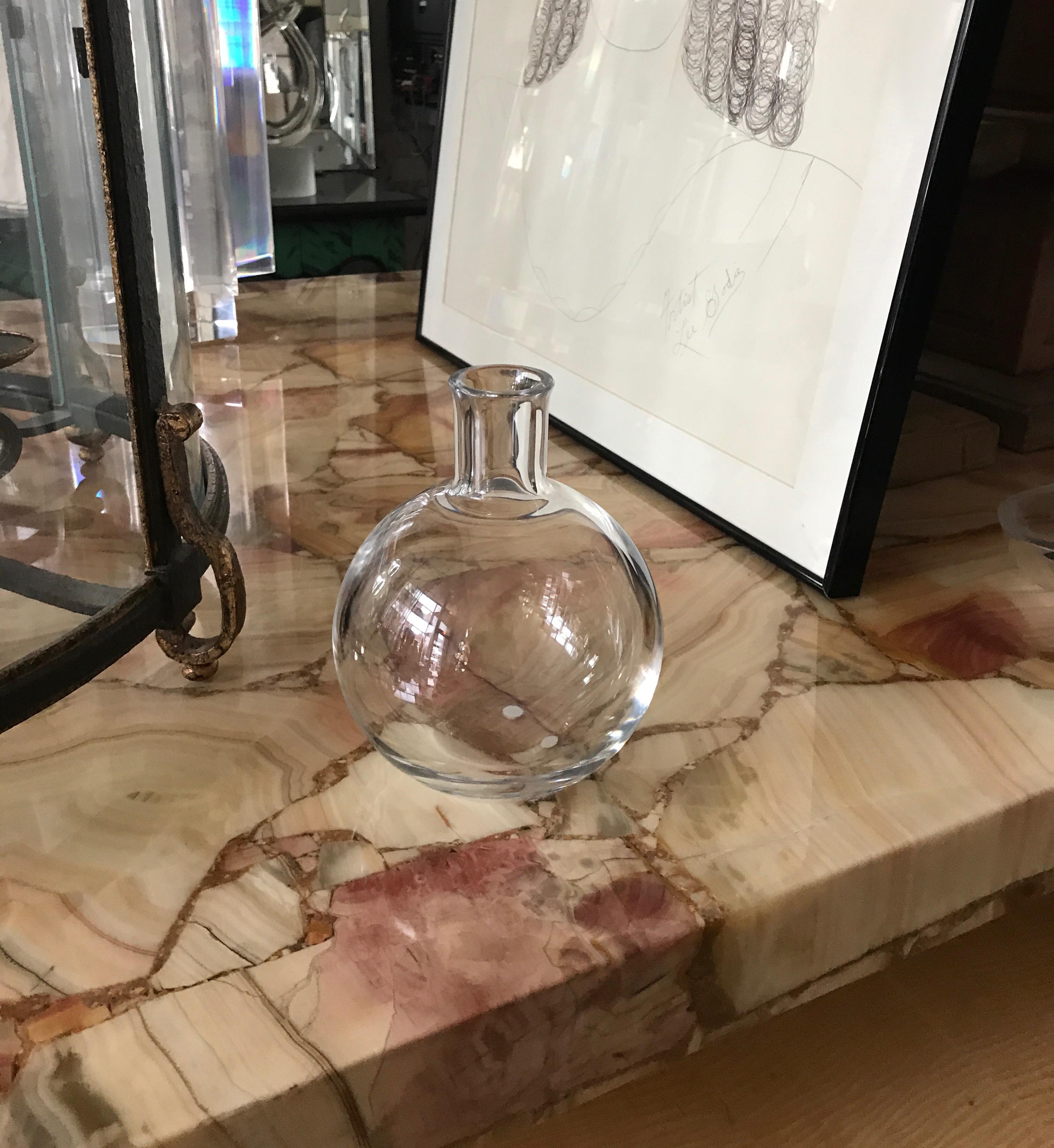 Simple Modern Clear Crystal Baccarat Vase France 14