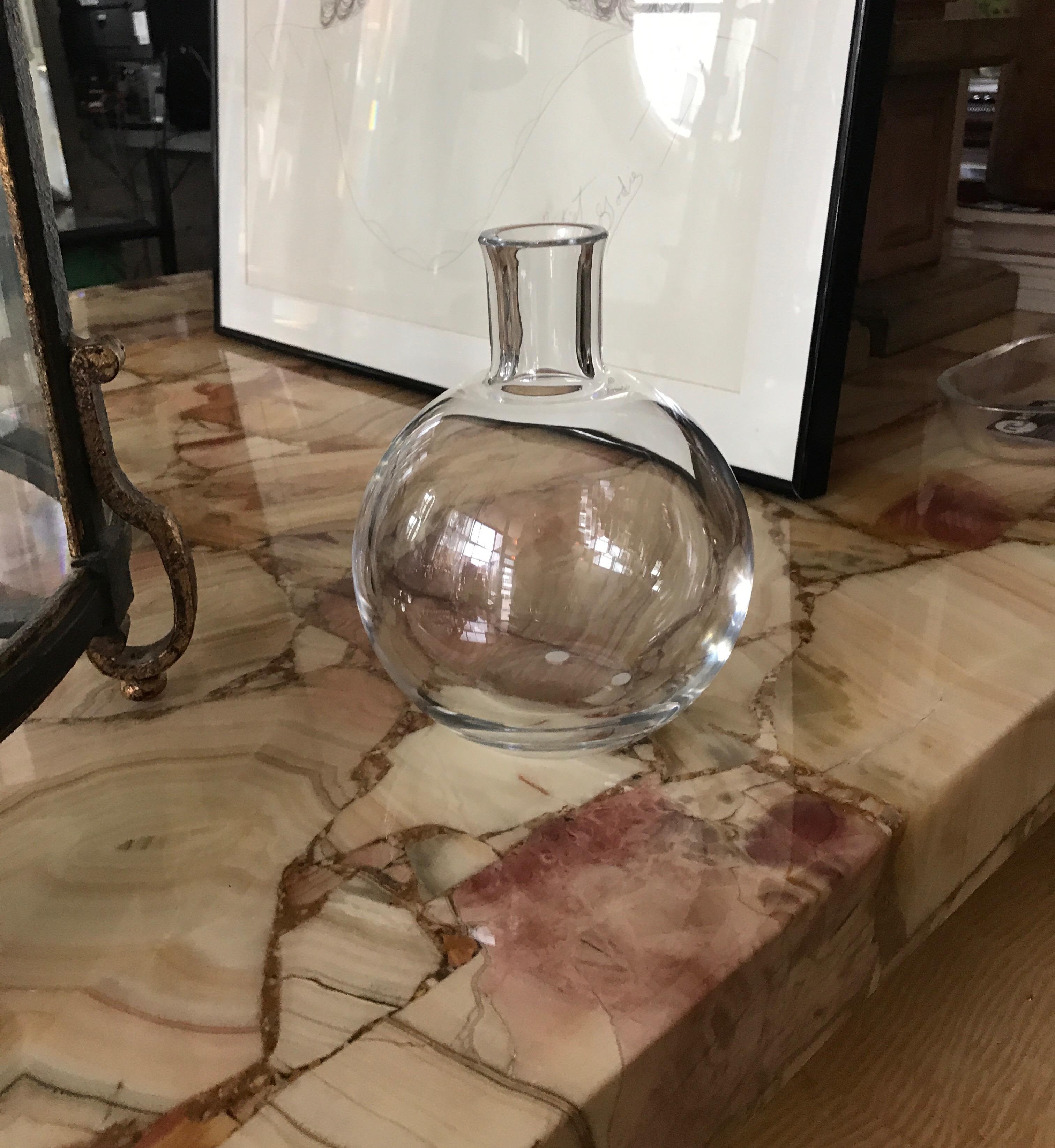 Simple Modern Clear Crystal Baccarat Vase France 15