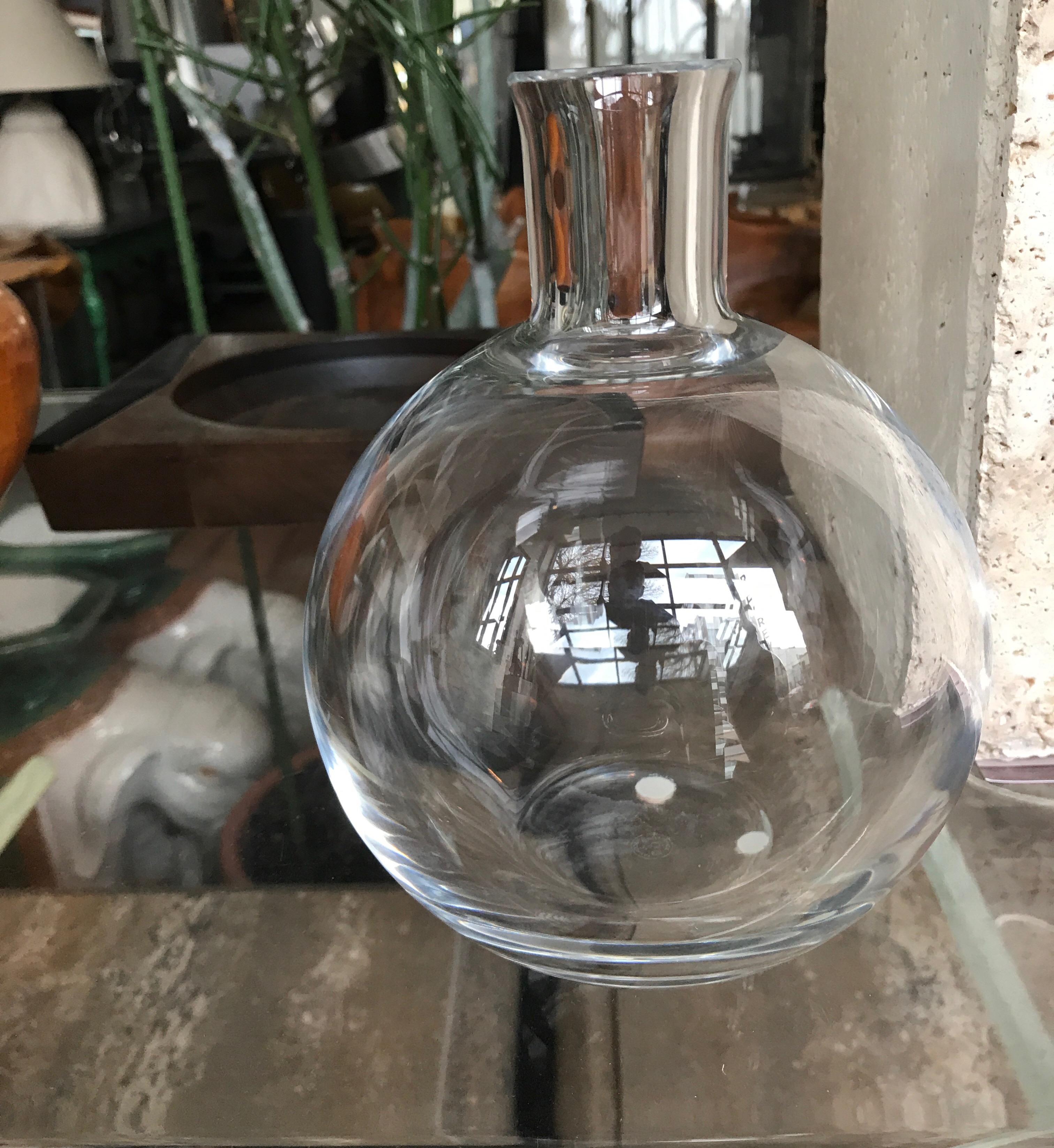 Simple Modern Clear Crystal Baccarat Vase France 3