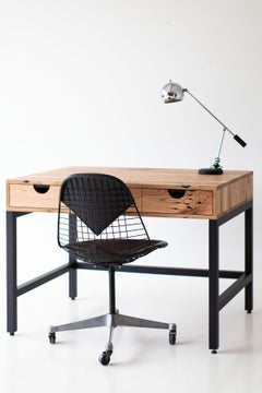 Simple Modern Desk, Reclaimed Oak and Walnut