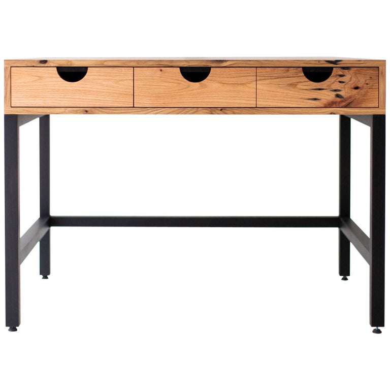 Simple Modern Desk Reclaimed Oak And Walnut For Sale At 1stdibs