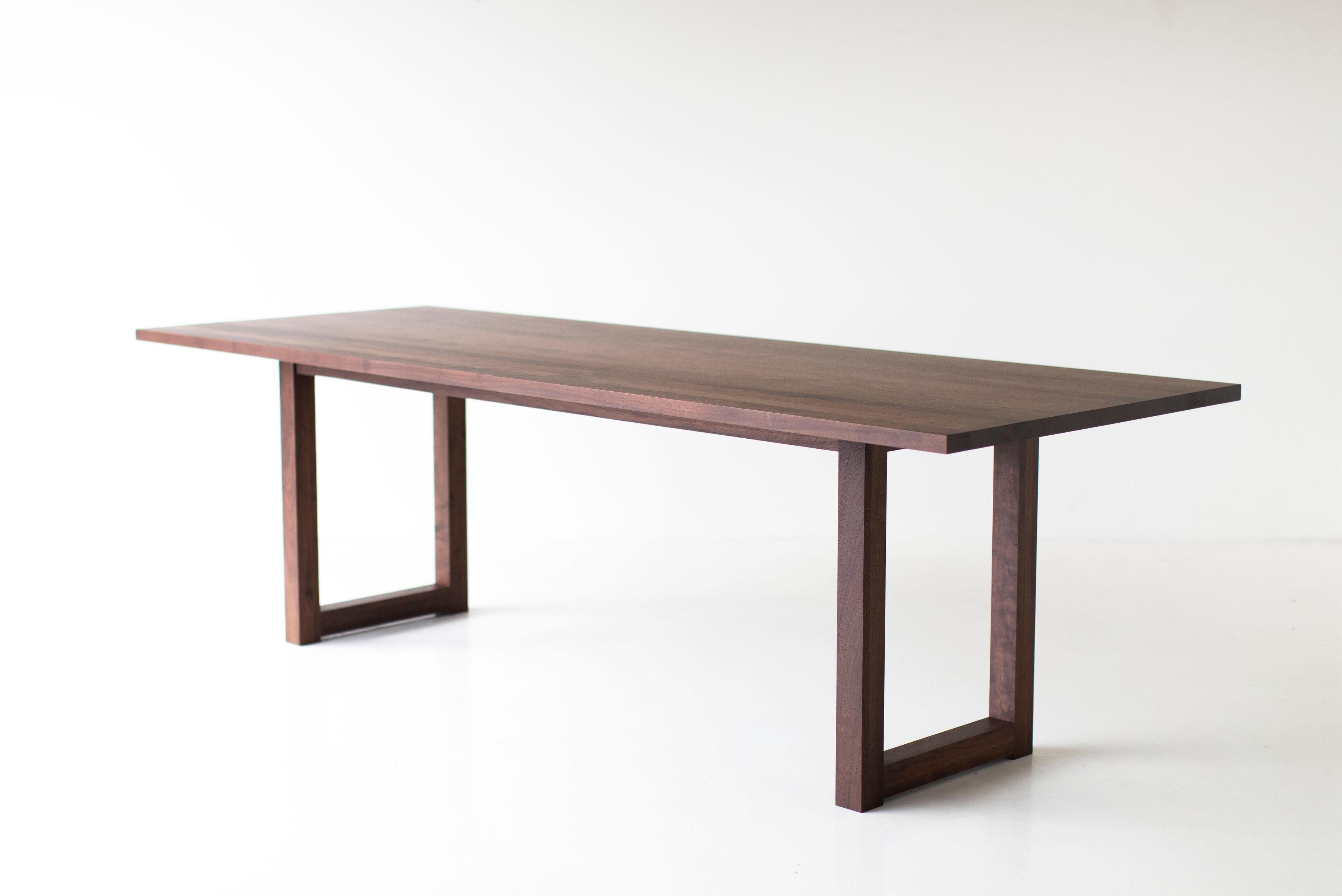 North American Simple Modern Dining Table, Walnut For Sale