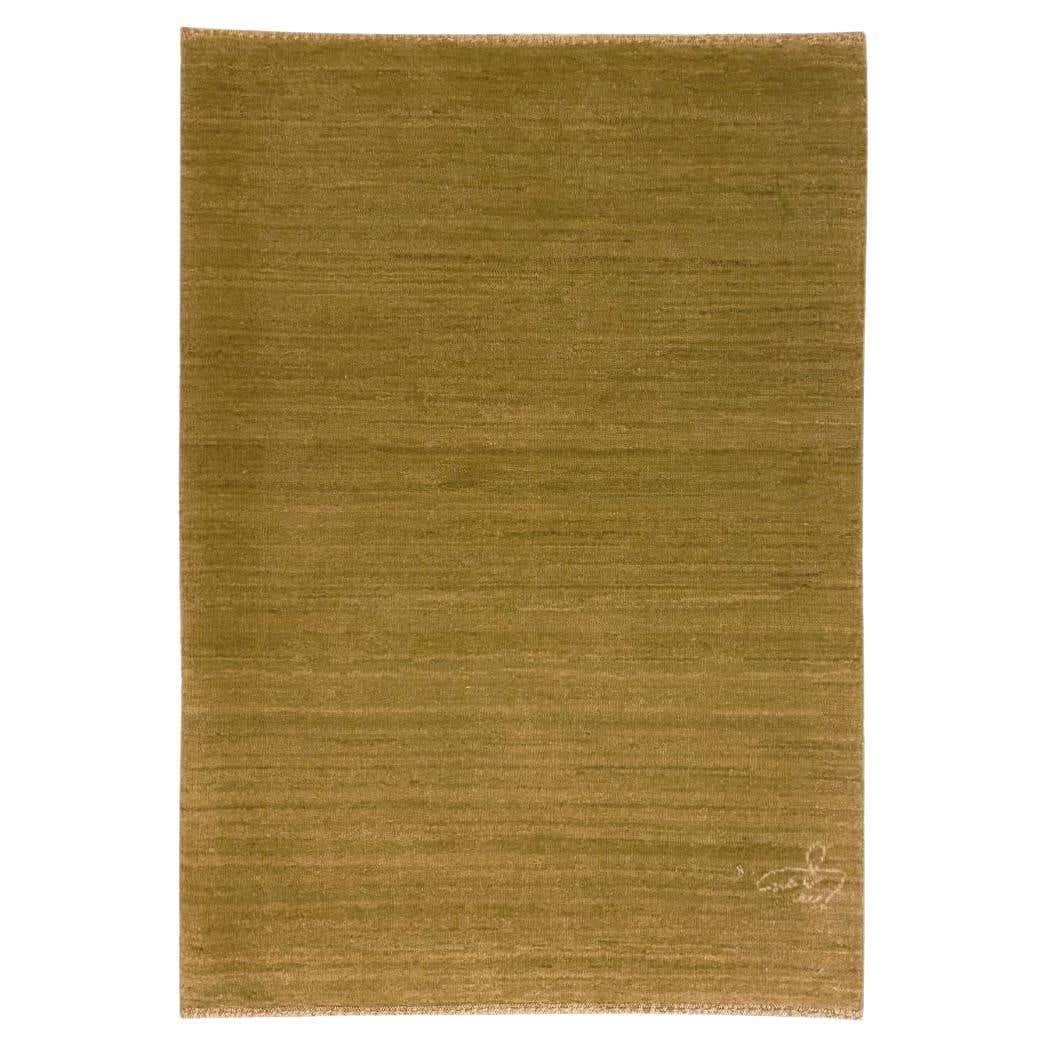 Simple Modern Muted Green Wool Persian Rug, Minimalist Design, 2' x 3 ...