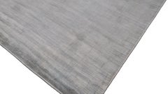 Simple Modern Solid Blue Bamboo-Silk Rug 9'x12'1''