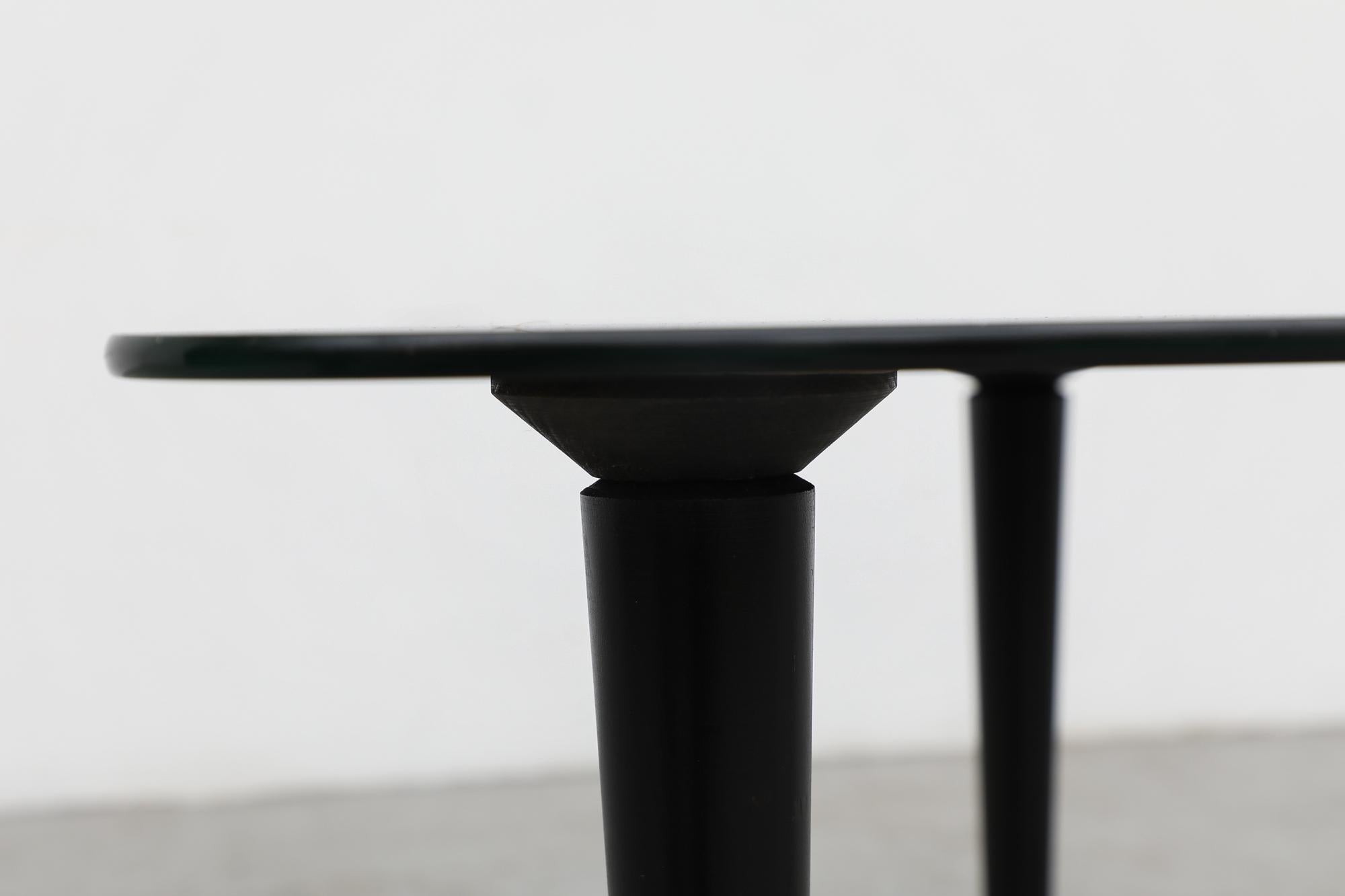 Simple Modernist Triangle Glass Side Table For Sale 5