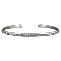 Simple Navajo Cuff Bracelet 6.75" Sterling Silver