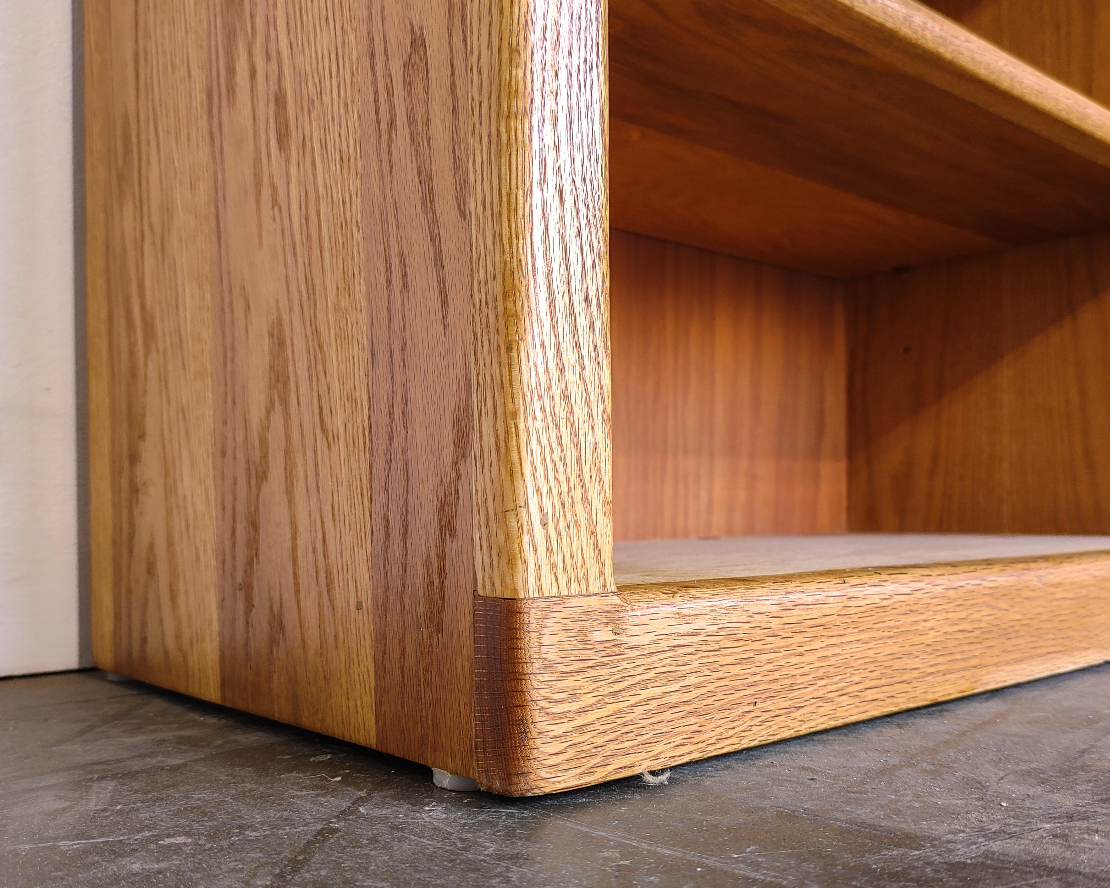 Simple Oak Tall Double Bookcase / Book Shelf 1