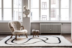 Simple Object 18 Dusty White, Wool Shaggy Berber Rug in Scandinavian Design