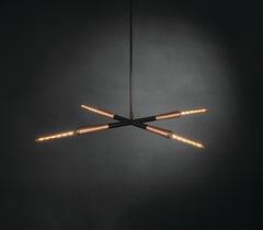 Contemporary Large Simple X Dark Bronze Pendant Light by Christopher Boots