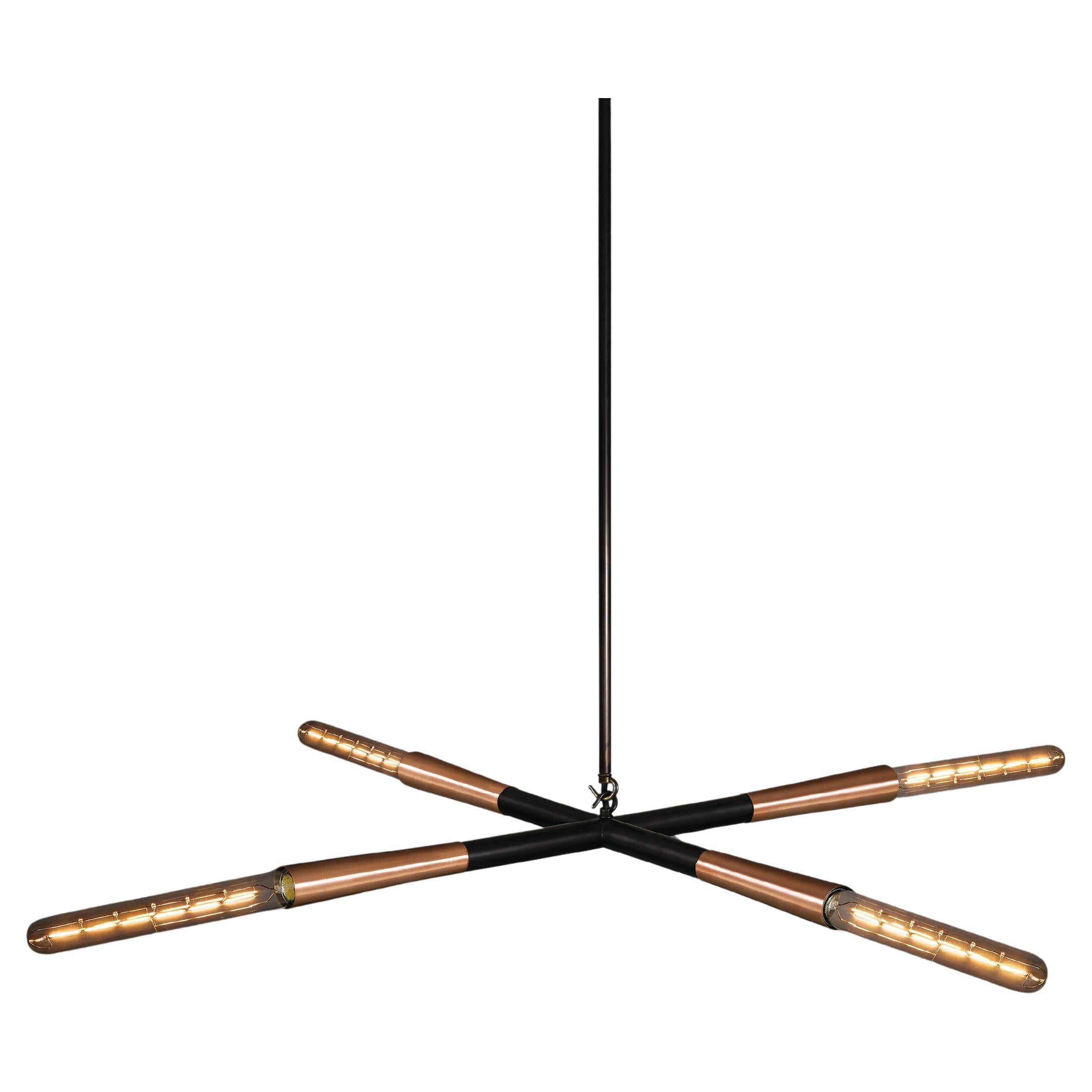 Contemporary Large Simple X Dark Bronze Pendant Light by Christopher Boots