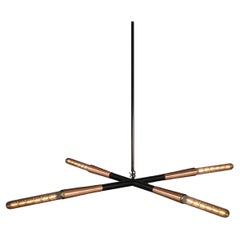 Contemporary Large Simple X Dark Bronze Pendant Light by Christopher Boots