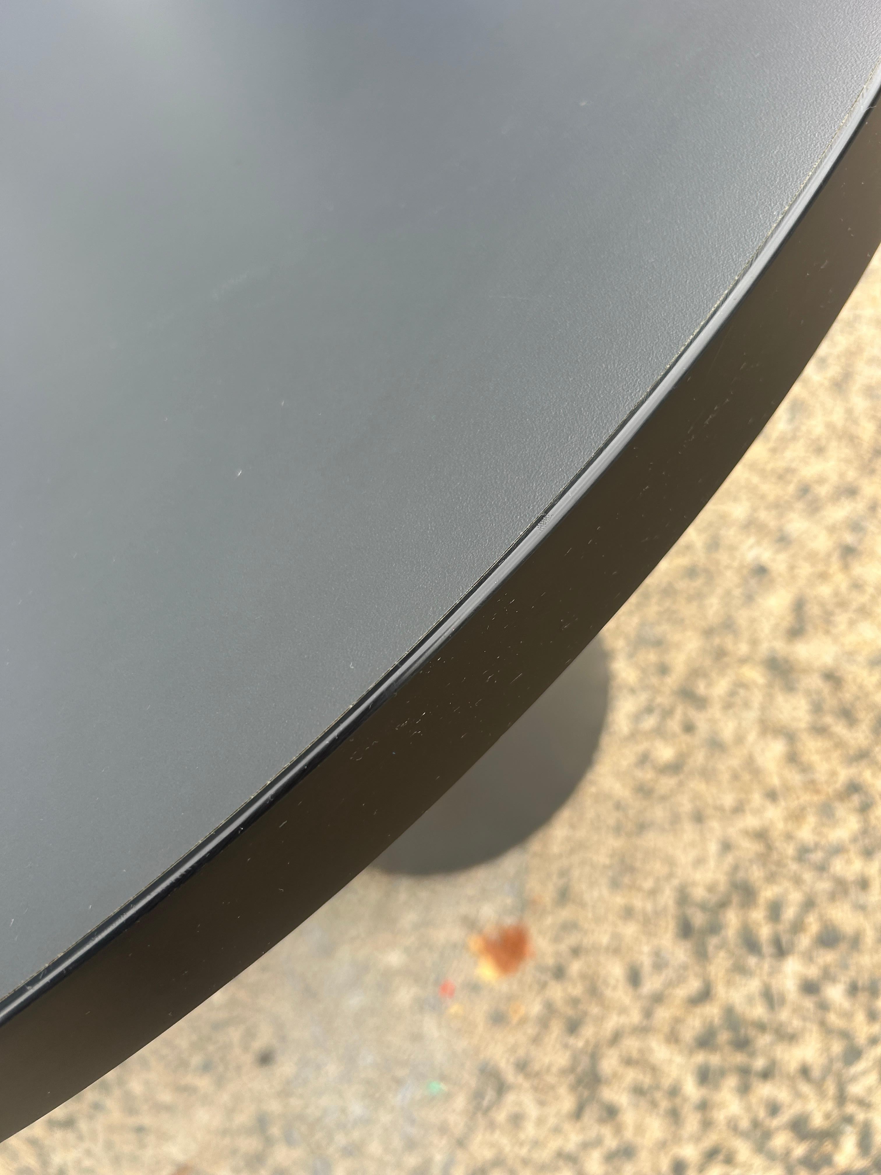 Simple Post Modern Dark Gray Laminate round dining game table 1