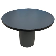 Simple Post Modern Dark Gray Laminate round dining game table