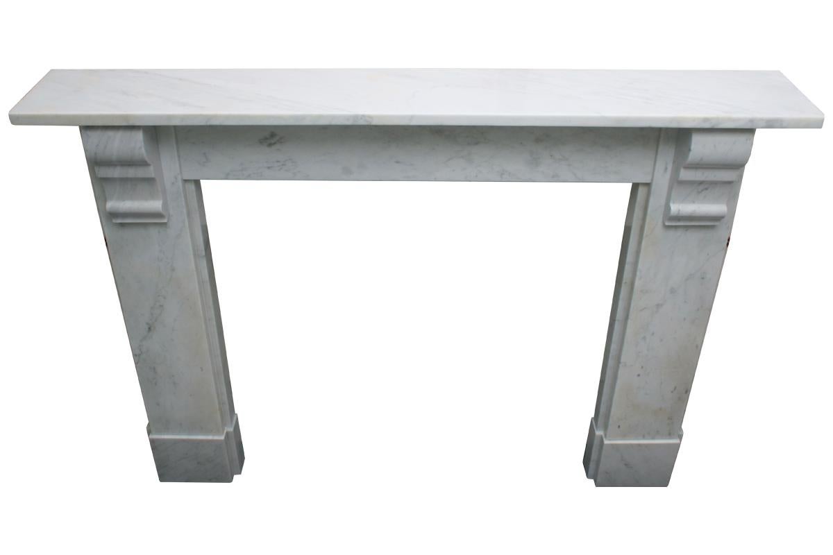 Simple Reclaimed Victorian Carrara Marble Fireplace Surround 5