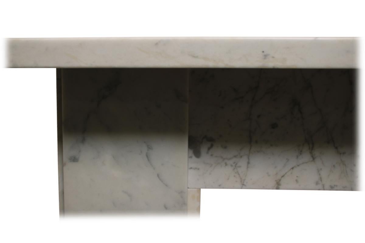 Simple Reclaimed Victorian Carrara Marble Fireplace Surround In Good Condition In Manchester, GB