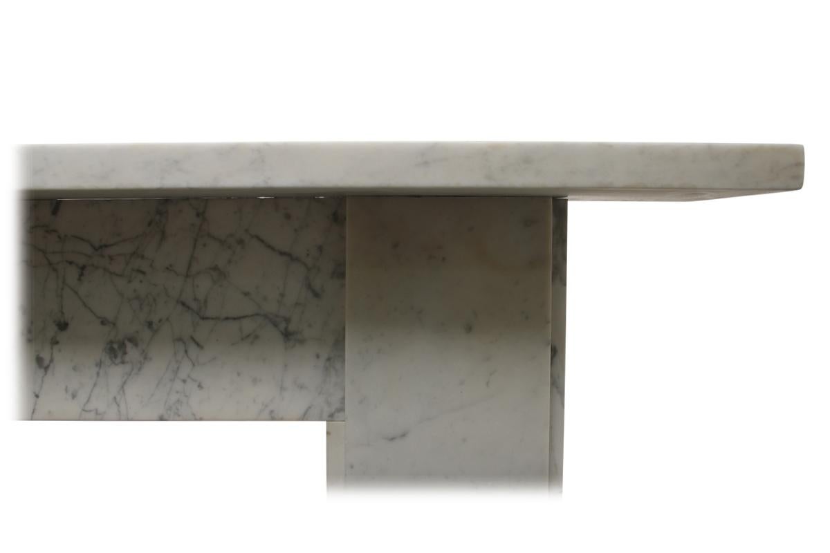 19th Century Simple Reclaimed Victorian Carrara Marble Fireplace Surround