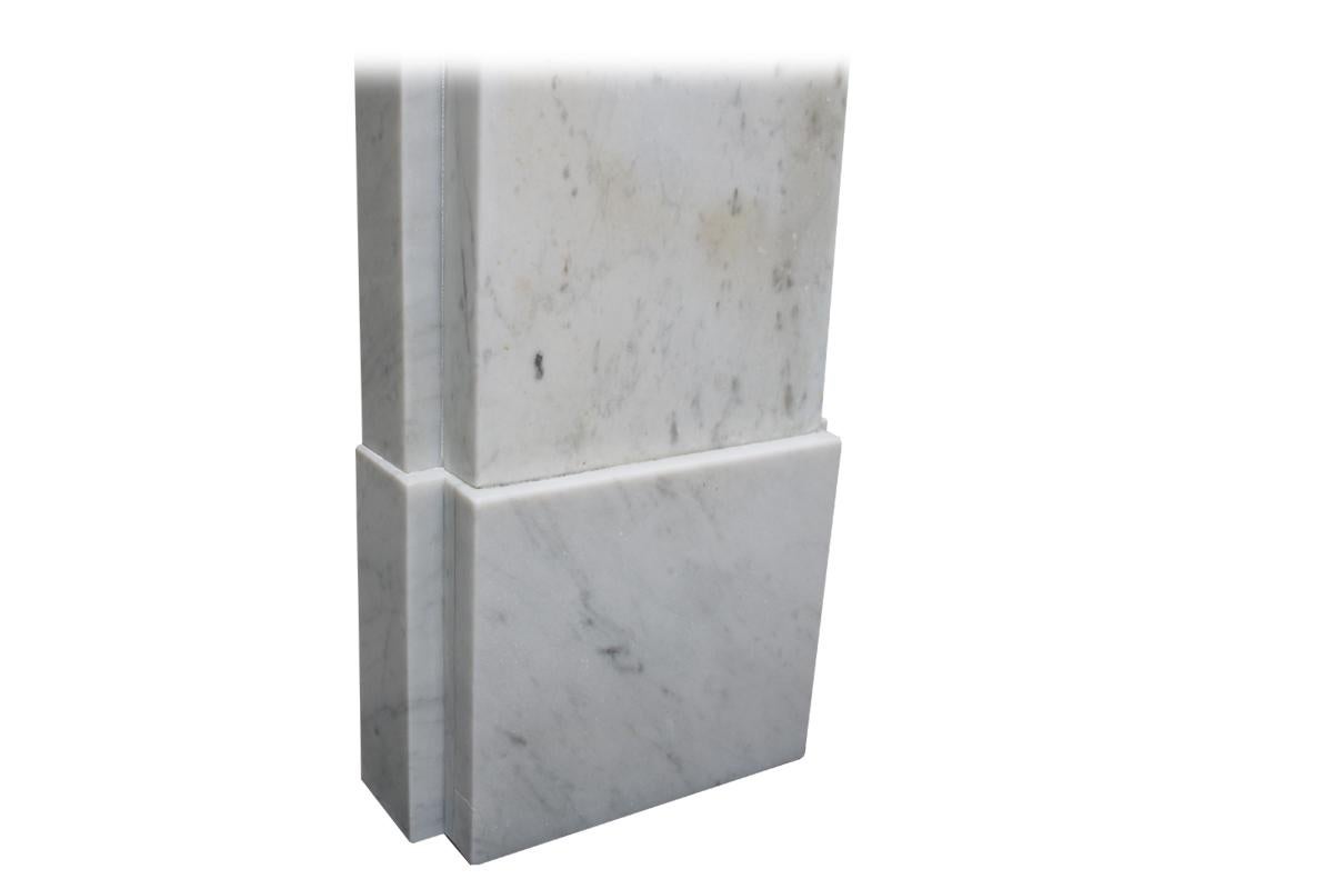 Simple Reclaimed Victorian Carrara Marble Fireplace Surround 3
