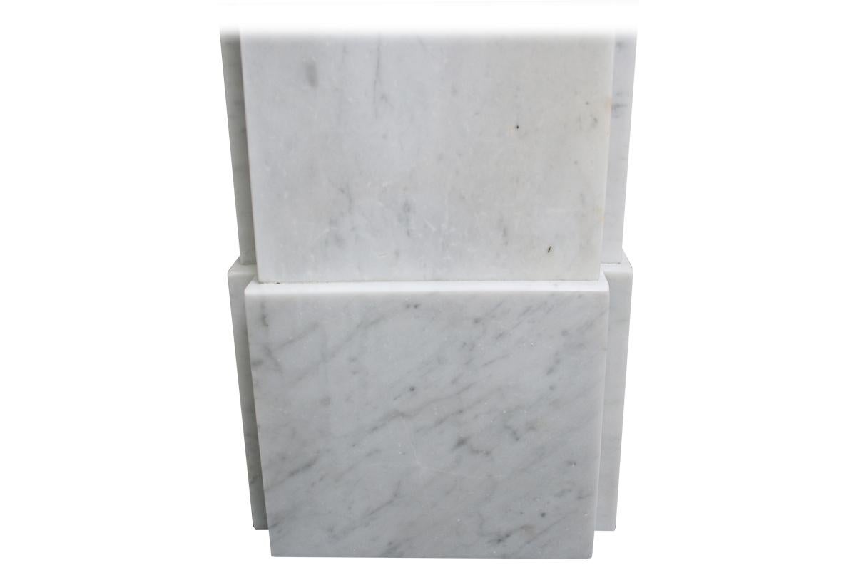 Simple Reclaimed Victorian Carrara Marble Fireplace Surround 4