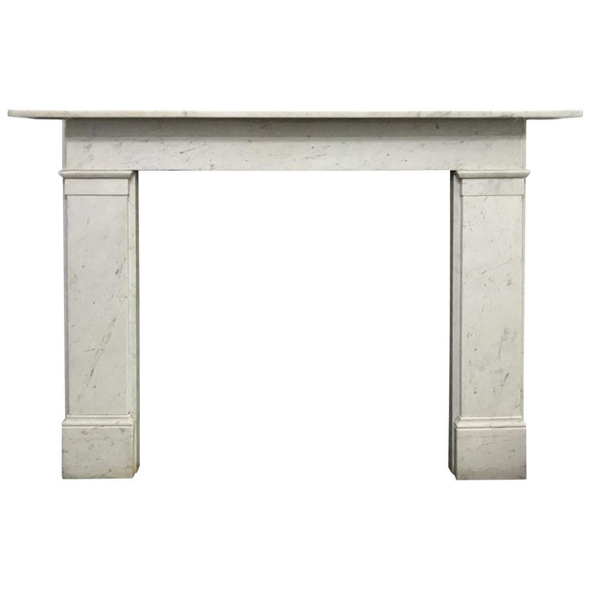 Simple Reclaimed Victorian Carrara Marble Fireplace Surround