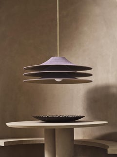 Ciondolo a doppia tela con paralume semplice 03 realizzato a mano, Ø100cm/39in