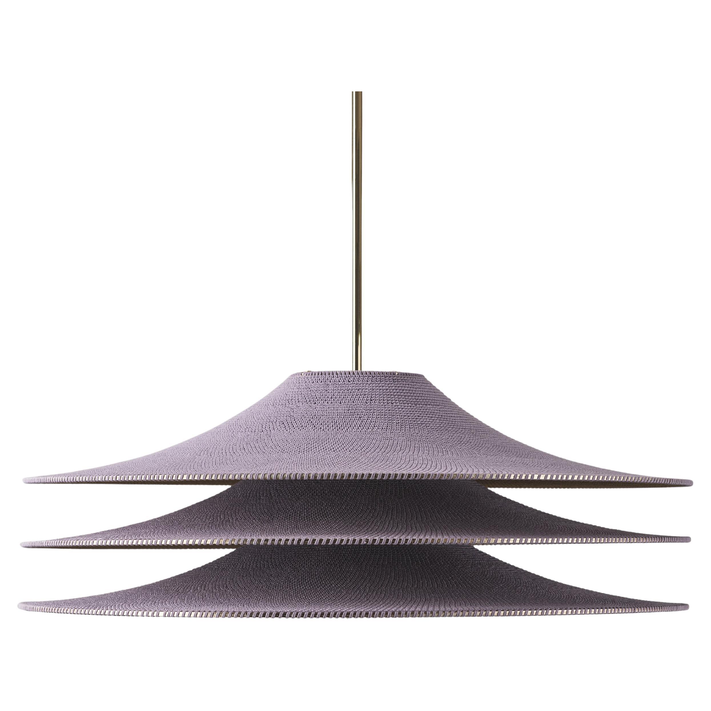 Ciondolo a doppia tela con paralume semplice 03 realizzato a mano, Ø100cm/39in