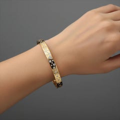 Simple Shine 14K (or 18k upon request) Yellow Gold Diamond Bangle Bracelet