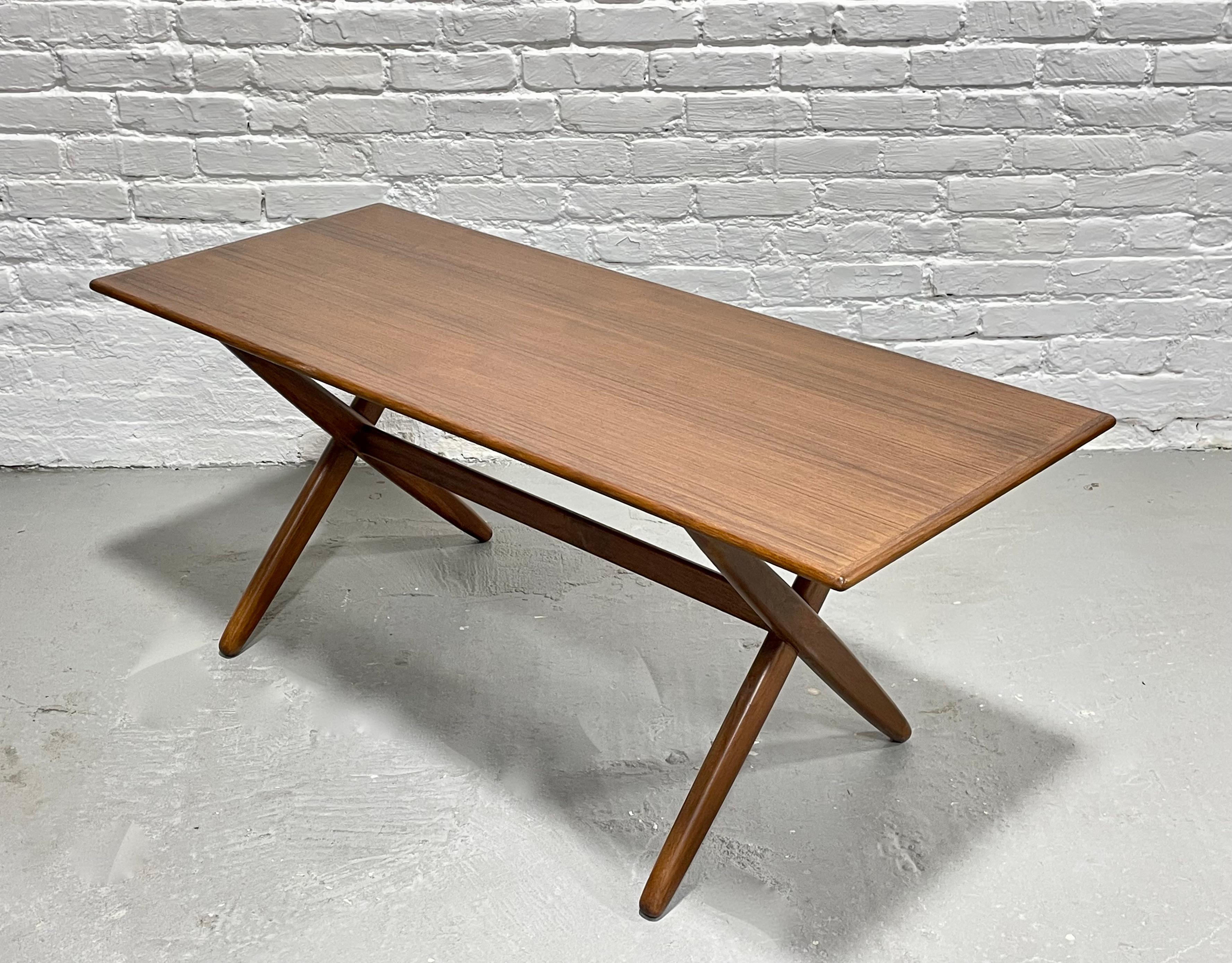 Mid-20th Century Simple + Sleek Mid-Century Modern Teak Danish Coffee Table For Sale