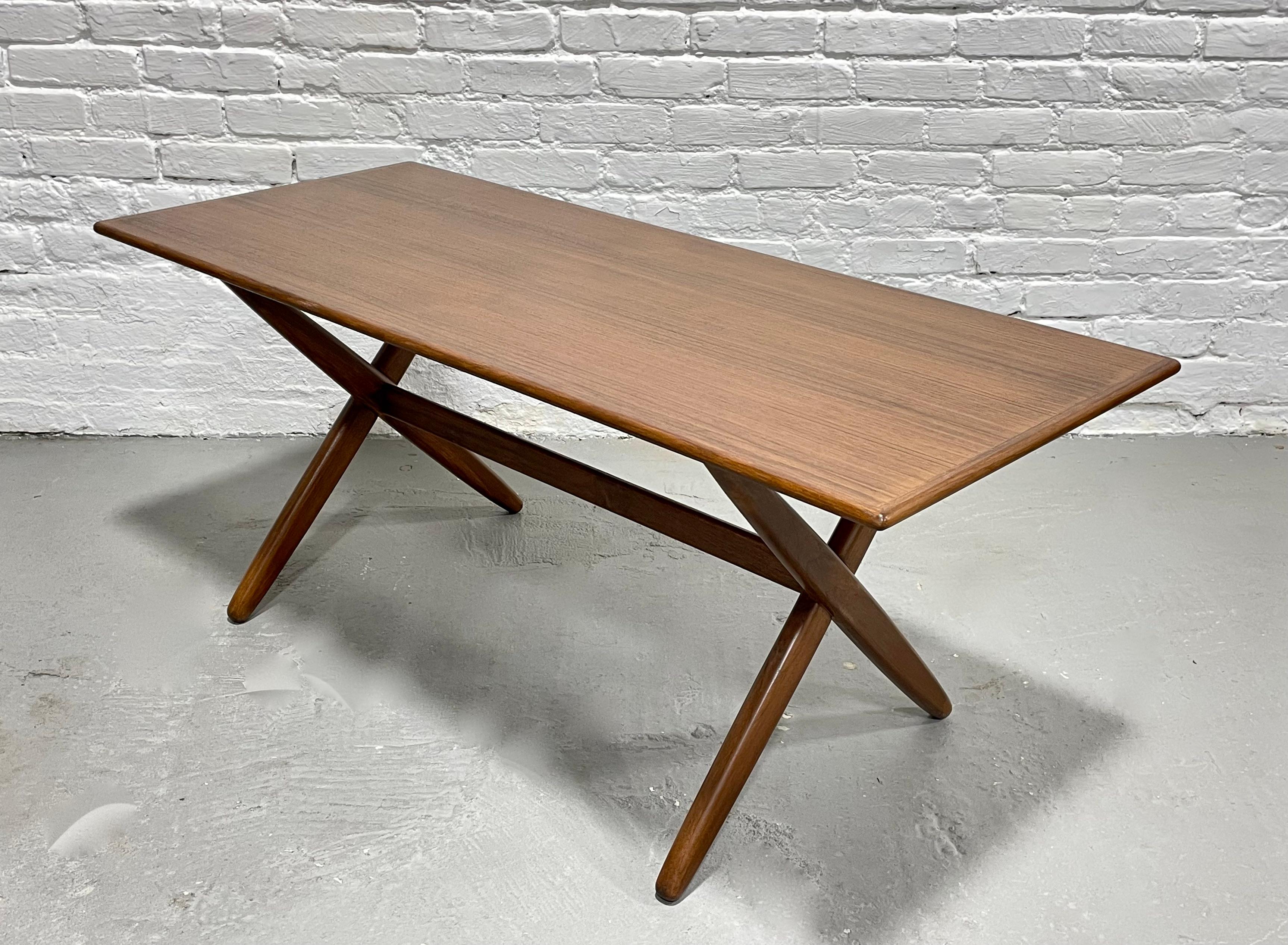 Simple + Sleek Mid-Century Modern Teak Danish Coffee Table For Sale 3
