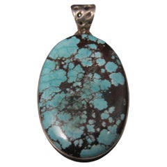 Simple Sterling Silver Turquoise Pendant