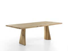 Simple Swing Cedar Outdoor Table, Designed by Studio Excalibur, Made in Italy