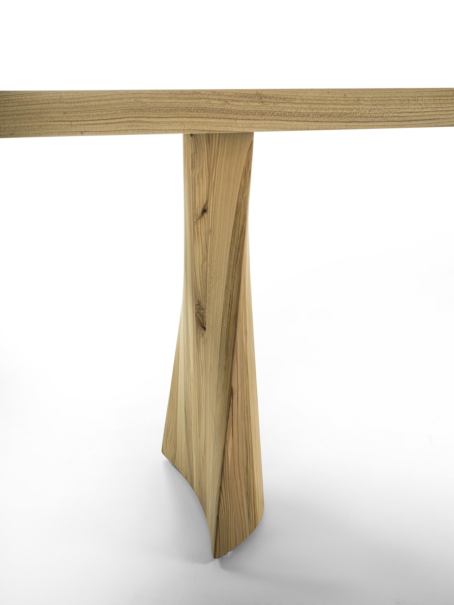 Italian Simple Swing Cedar Outdoor Table, Designed by Studio Excalibur, Made in Italy For Sale
