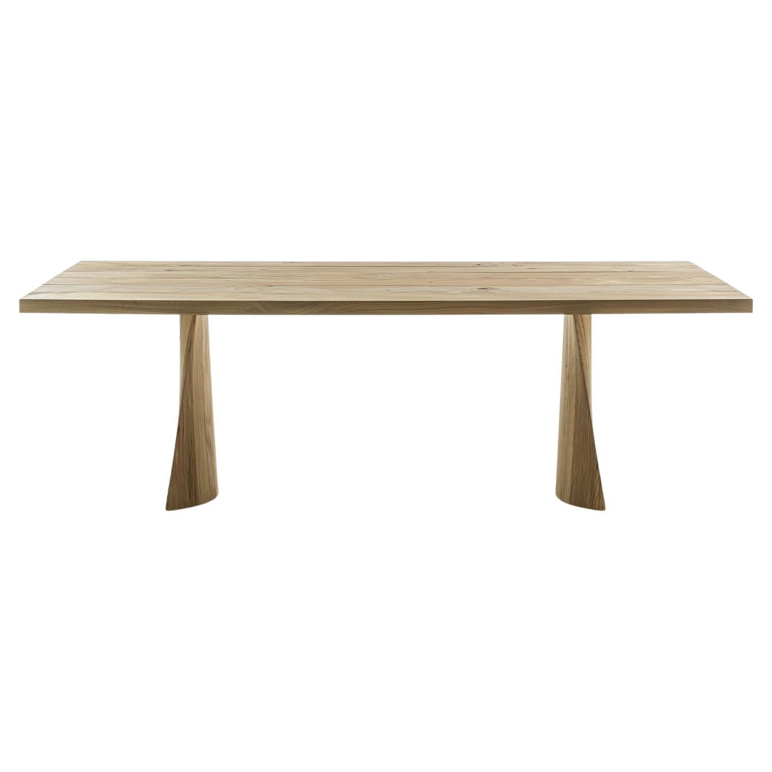 Simple Swing Cedar Outdoor Table, Designed by Studio Excalibur, Made in Italy For Sale