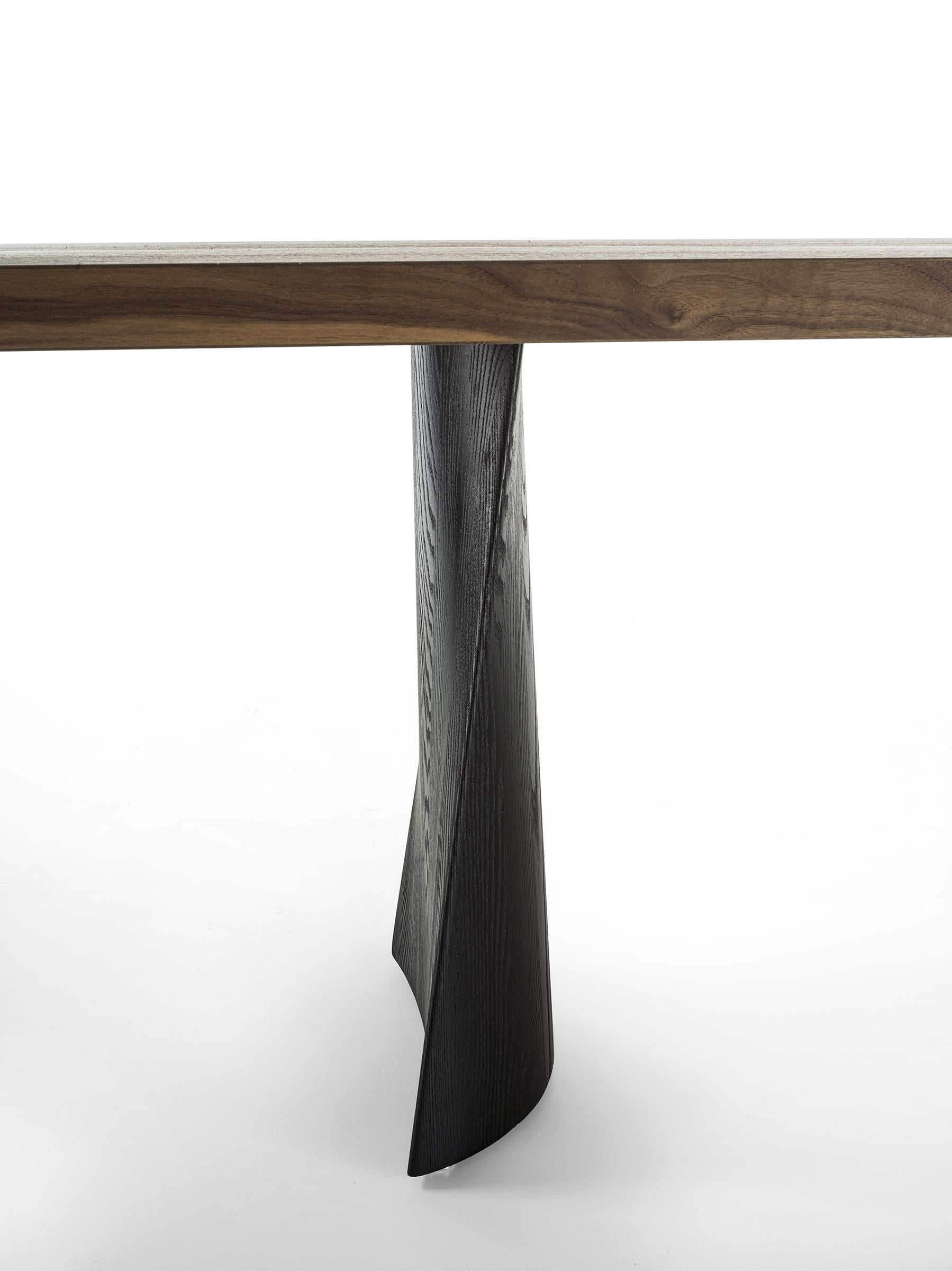 Simple Swing Wood Table, Designed by Studio Excalibur, Made in Italy In New Condition For Sale In Beverly Hills, CA