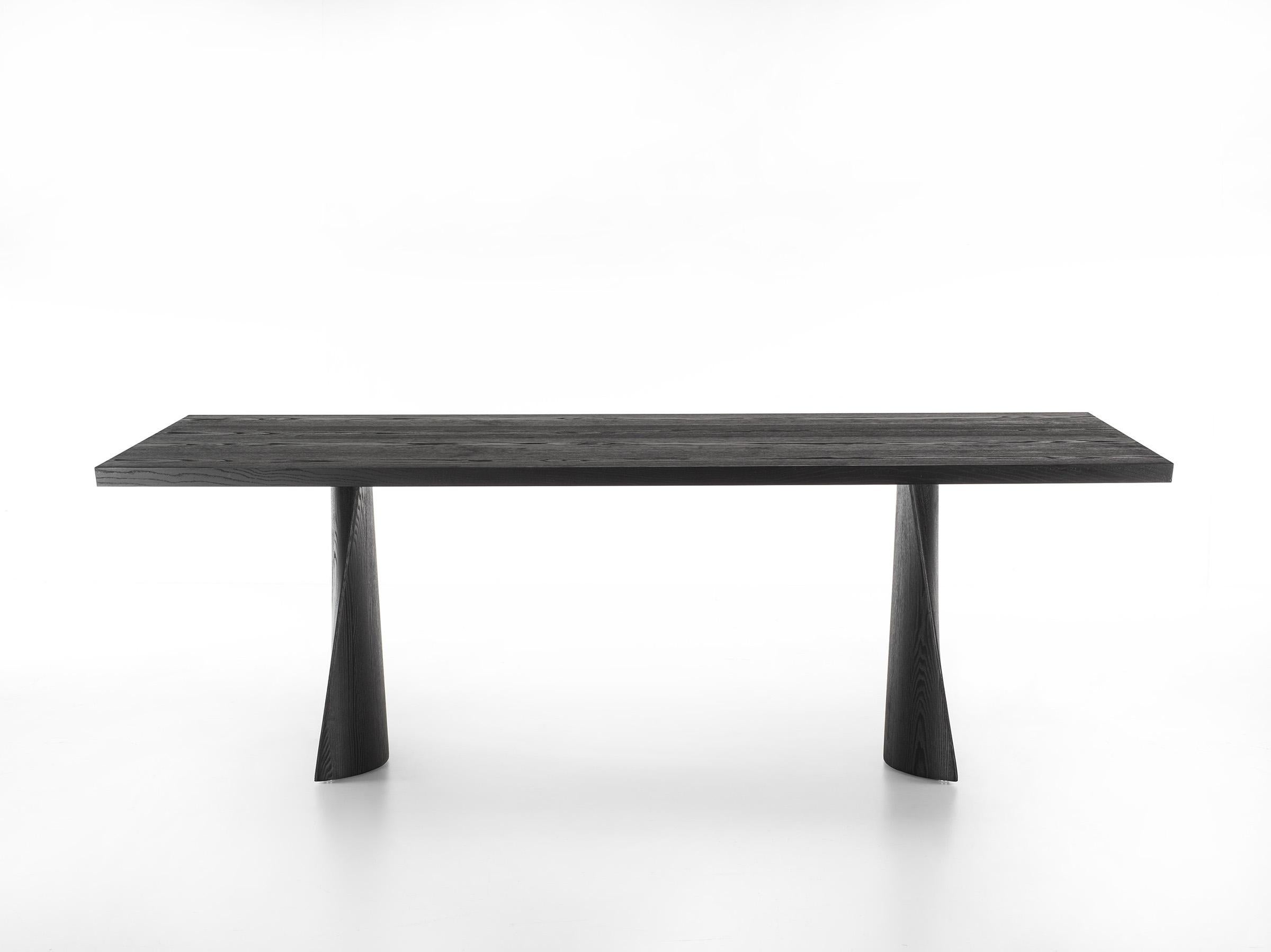 Contemporary Simple Swing Wood Table, Designed by Studio Excalibur, Made in Italy For Sale