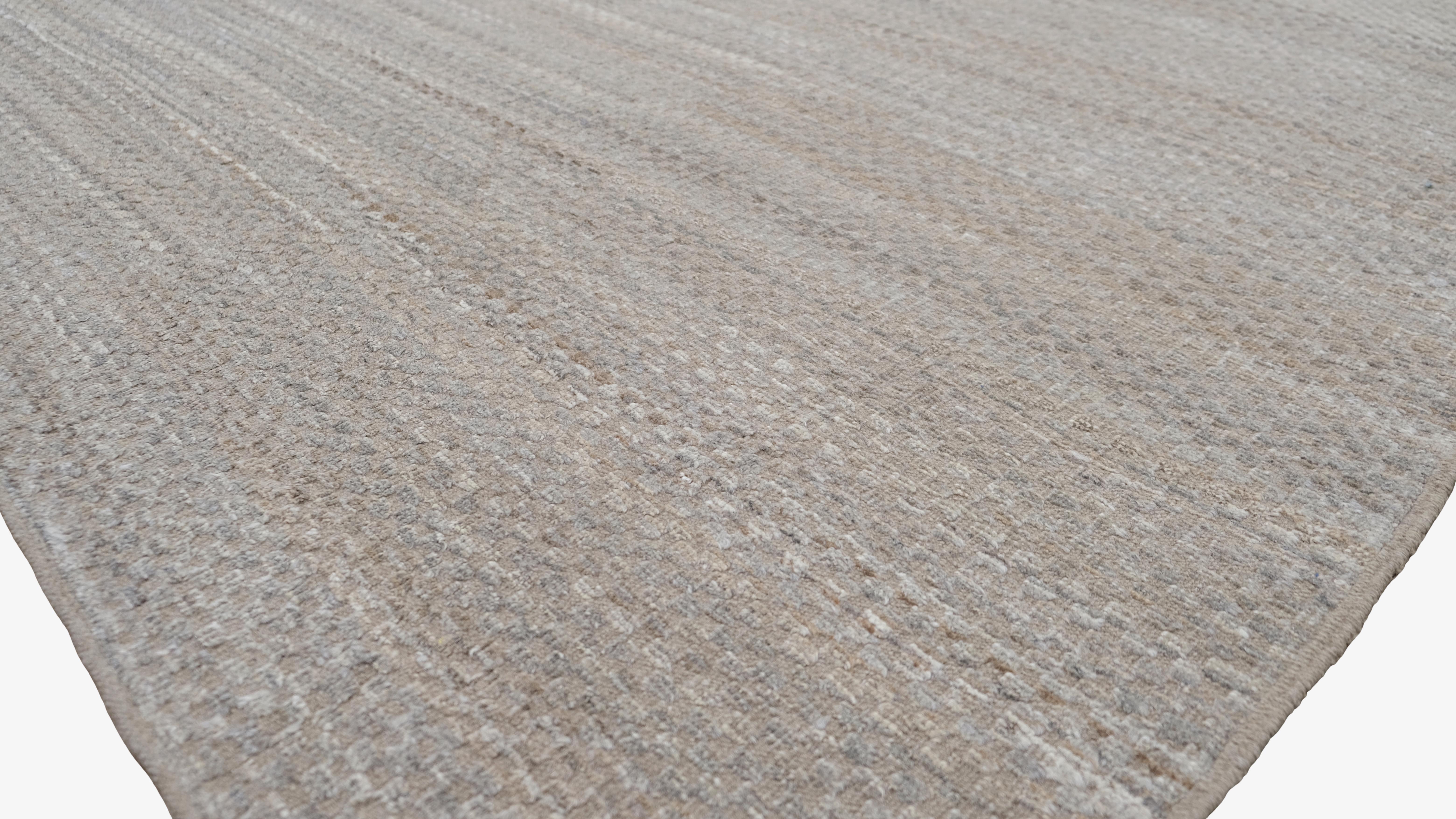 Afghan Simple Textured Natural Tonal Wool Rug 14'3''x18'2'' For Sale