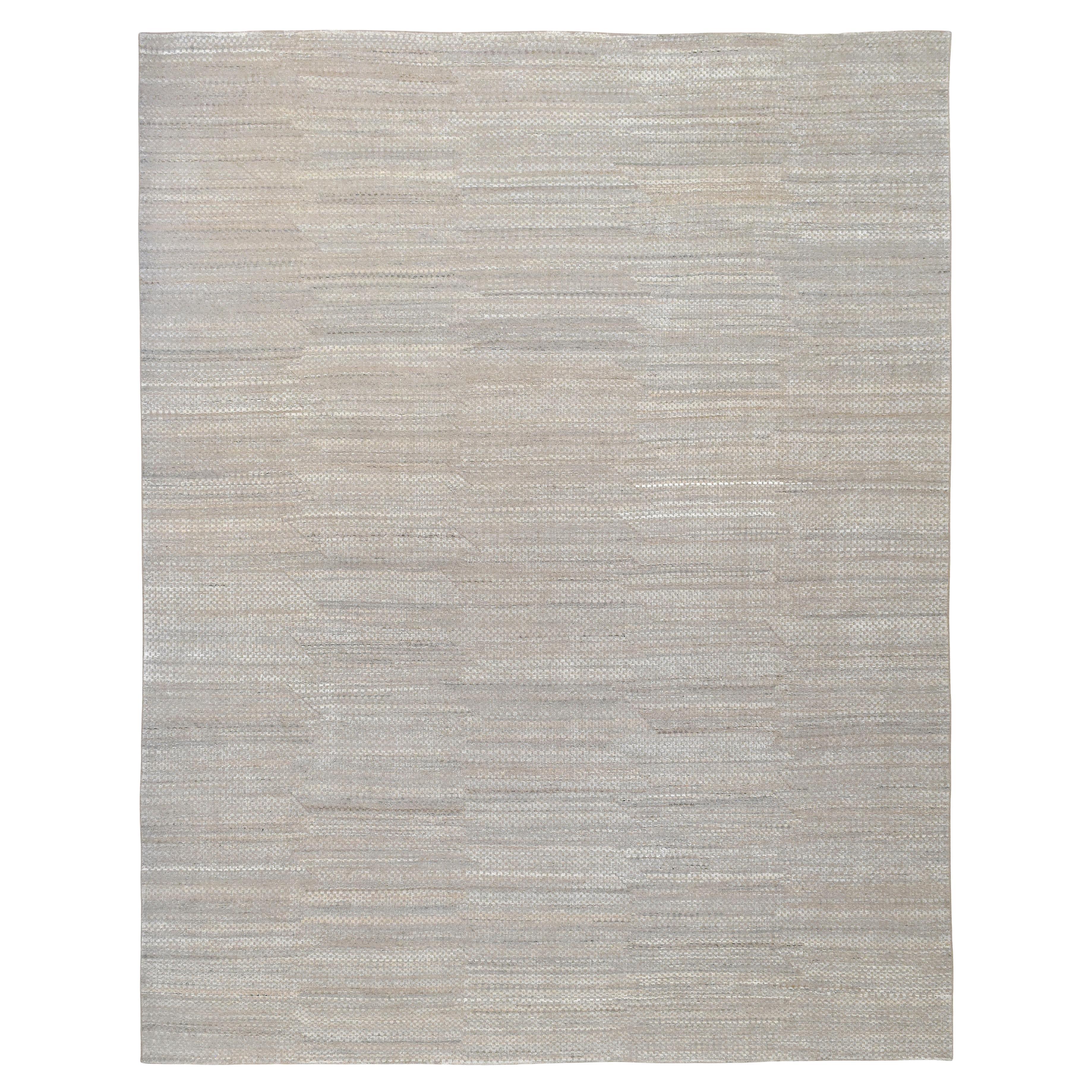 Simple Textured Natural Tonal Wool Rug 14'3''x18'2''